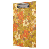 Retro 60er/70er Orange/Olive Green Floral Klemmbrett (Links)