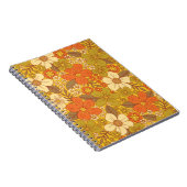 Retro 60er/70er Orange/Olive Green Floral Notizblock (Rechte Seite)