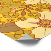 Retro 60er/70er Orange/Olive Green Floral Poster (Ecke)