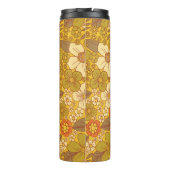 Retro 60er/70er Orange/Olive Green Floral Thermosbecher (Rückseite)