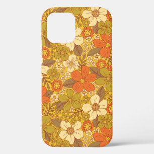 Retro 60er/70er Orange und Olivgrün floral Case-Mate iPhone Hülle