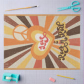 Retro 60er 70er Peace Liebe Rock'n'Roll Decoupage  Seidenpapier (Basteln)