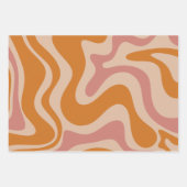 Retro 60er 70er Psychedelic Wirbel Orange Pink Geschenkpapier Set (Vorderseite 2)