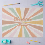Retro 60er 70er Sunburst Rosa Name Room Decoupage Seidenpapier (Basteln)