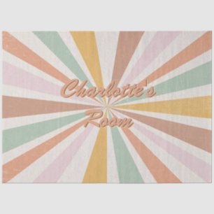 Retro 60er 70er Sunburst Rosa Name Room Decoupage Seidenpapier