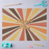 Retro 60er 70er Sunburst Streifen Name Room Decoup Seidenpapier (Basteln)