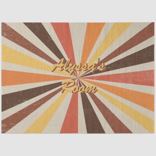 Retro 60er 70er Sunburst Streifen Name Room Decoup Seidenpapier (Vorderseite)
