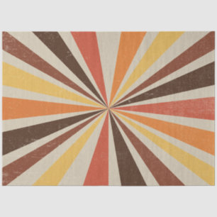 Retro 60er 70er Sunburst Streifen Orange Gold Brow Seidenpapier