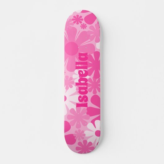 Retro 60er 70er Y2K Ästhetisch floral Personalisie Skateboard (Vorne)