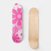 Retro 60er 70er Y2K Ästhetisches Blumenmuster in R Skateboard (Vorderseite)