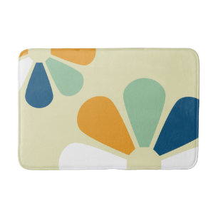 Retro 60er Art-Blumen Badematte
