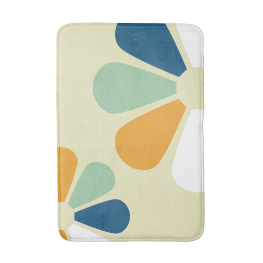 Retro 60er Art-Blumen Badematte (Vorderseite Vertikal)