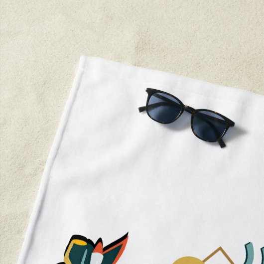 Retro 60er Autofahrt zum Strand Strandtuch (Beispiel)