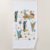 Retro 60er Autofahrt zum Strand Strandtuch (Vorderseite)