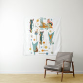 Retro 60er Autofahrt zum Strand Wandteppich (Beispiel (Horizontal))