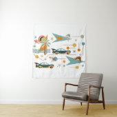 Retro 60er Autofahrt zum Strand Wandteppich (Beispiel)