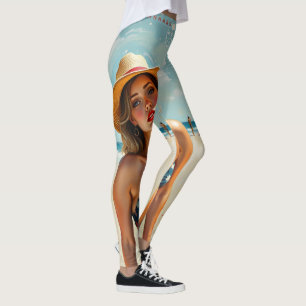 Retro 60er Bikini Girl Rockabilly Leggings