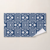 Retro-60er blaue Blumenmuster Badhandtuch Set (Handtuch)