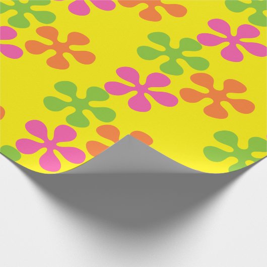 Retro 60er Blume Geschenkpapier (Ecke)