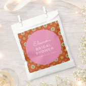 Retro 60er Blume Orange Rosa Brautparty Custom Geschenktütchen (Ausgeschnitten)