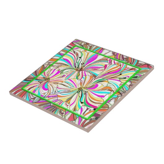 Retro 60er Blume Power Keramik Tile Fliese (Seite)