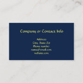 Retro 60er Blume Power Midnight Blue Trendy Visitenkarte (Rückseite)