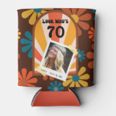 Retro 60er Blume Power Personalisiertes Foto Dosenkühler (Vorderseite)