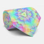 Retro 60er Bright Pastel Kaleidoskop Print Krawatte (Gerollt)
