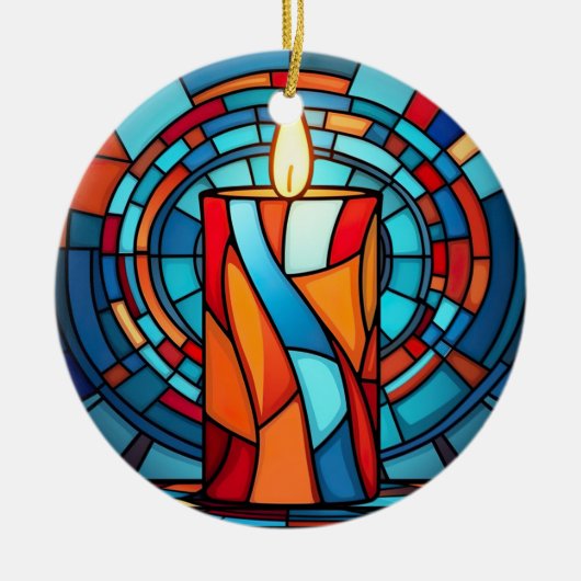 Retro 60er Candle Keramik Ornament (Vorne)