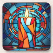 Retro 60er Christmas Candle Getränkeuntersetzer (Vorderseite)