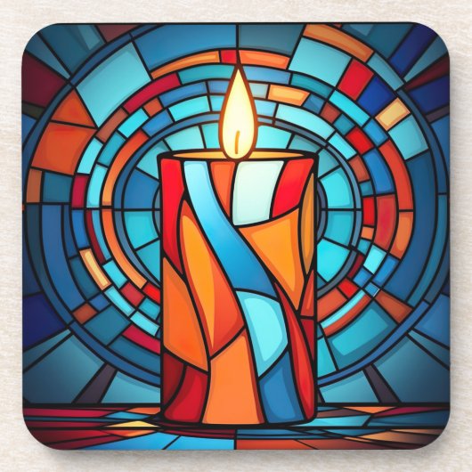 Retro 60er Christmas Candle Getränkeuntersetzer (Vorderseite)