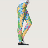 Retro 60er Colorado Blume Power Muster Yoga Leggings (Rechts)