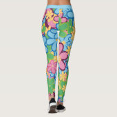 Retro 60er Colorado Blume Power Muster Yoga Leggings (Rückseite)