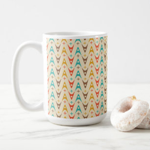 Retro 60er Design Muster bunt Café Tasse