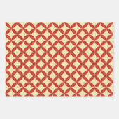 Retro-60er-Design rot Geschenkpapier Set (Vorderseite 3)