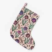 Retro 60er Floral: Muster der Wohngestaltung Kleiner Weihnachtsstrumpf (Vorderansicht (hängend))