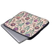 Retro 60er Floral: Muster der Wohngestaltung Laptopschutzhülle (Vorne Knopf)