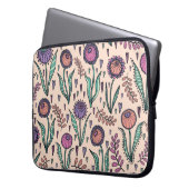 Retro 60er Floral: Muster der Wohngestaltung Laptopschutzhülle (Vorderseite Links)