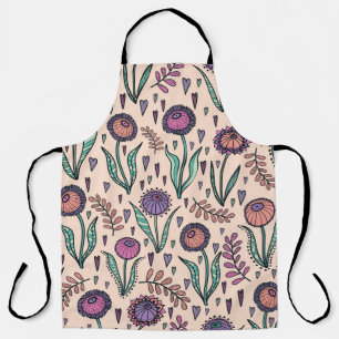 Retro 60er Floral: Muster der Wohngestaltung Schürze