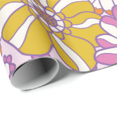 Retro 60er floral. Vintages Illustrationsmuster  Geschenkpapier (Rolleneckpunkt)