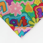 Retro/60er Frieden, Liebe, KriegChic Fleecedecke (Ecke)