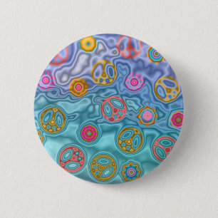 Retro 60er Friedens-Ozeanwellen-Bekleidungsgeschen Button