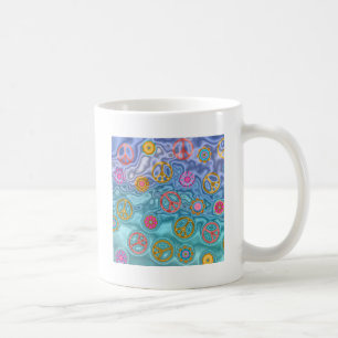 Retro 60er Friedens-Ozeanwellen-Bekleidungsgeschen Kaffeetasse