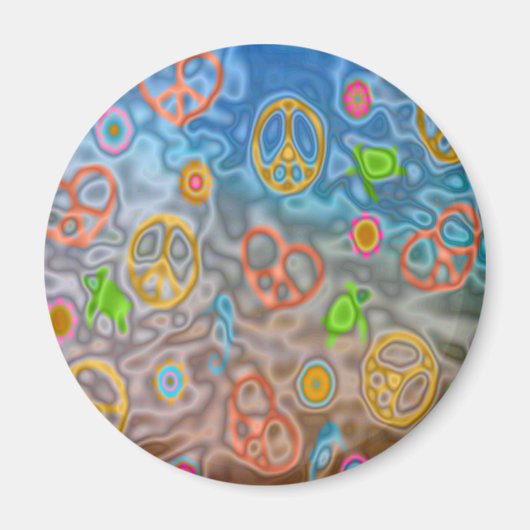 Retro 60er Friedlich Ocean Life Apparel Geschenke Magnet (Vorne)