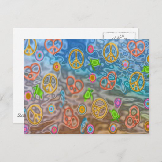 Retro 60er Friedlich Ocean Life Apparel Geschenke Postkarte (Vorne/Hinten)