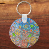 Retro 60er Friedlich Ocean Life Apparel Geschenke Schlüsselanhänger (Vorderseite)