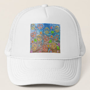 Retro 60er Friedlich Ocean Life Apparel Geschenke Truckerkappe