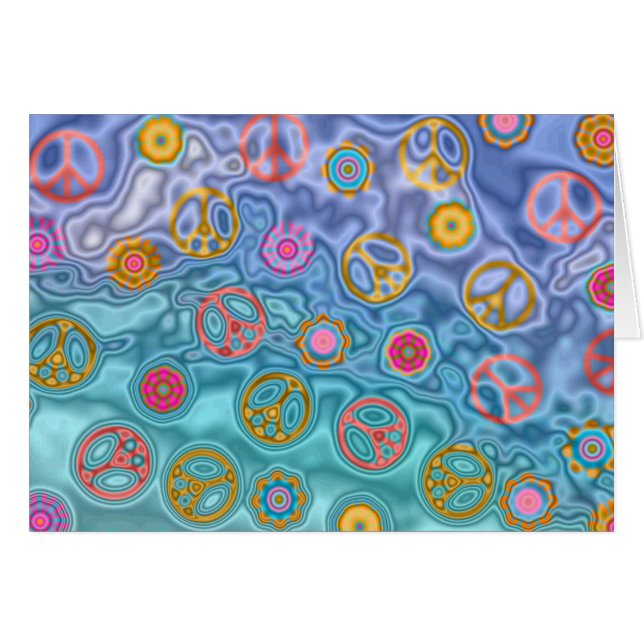 Retro 60er Friedlich Ocean Waves Apparel Geschenke (Vorderseite (Horizontal))