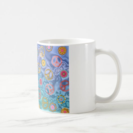 Retro 60er Friedlich Ocean Waves Apparel Geschenke Kaffeetasse (Rechts)