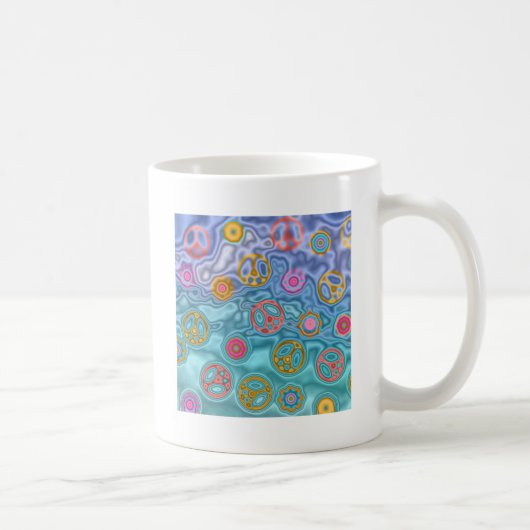 Retro 60er Friedlich Ocean Waves Apparel Geschenke Kaffeetasse (Rechts)